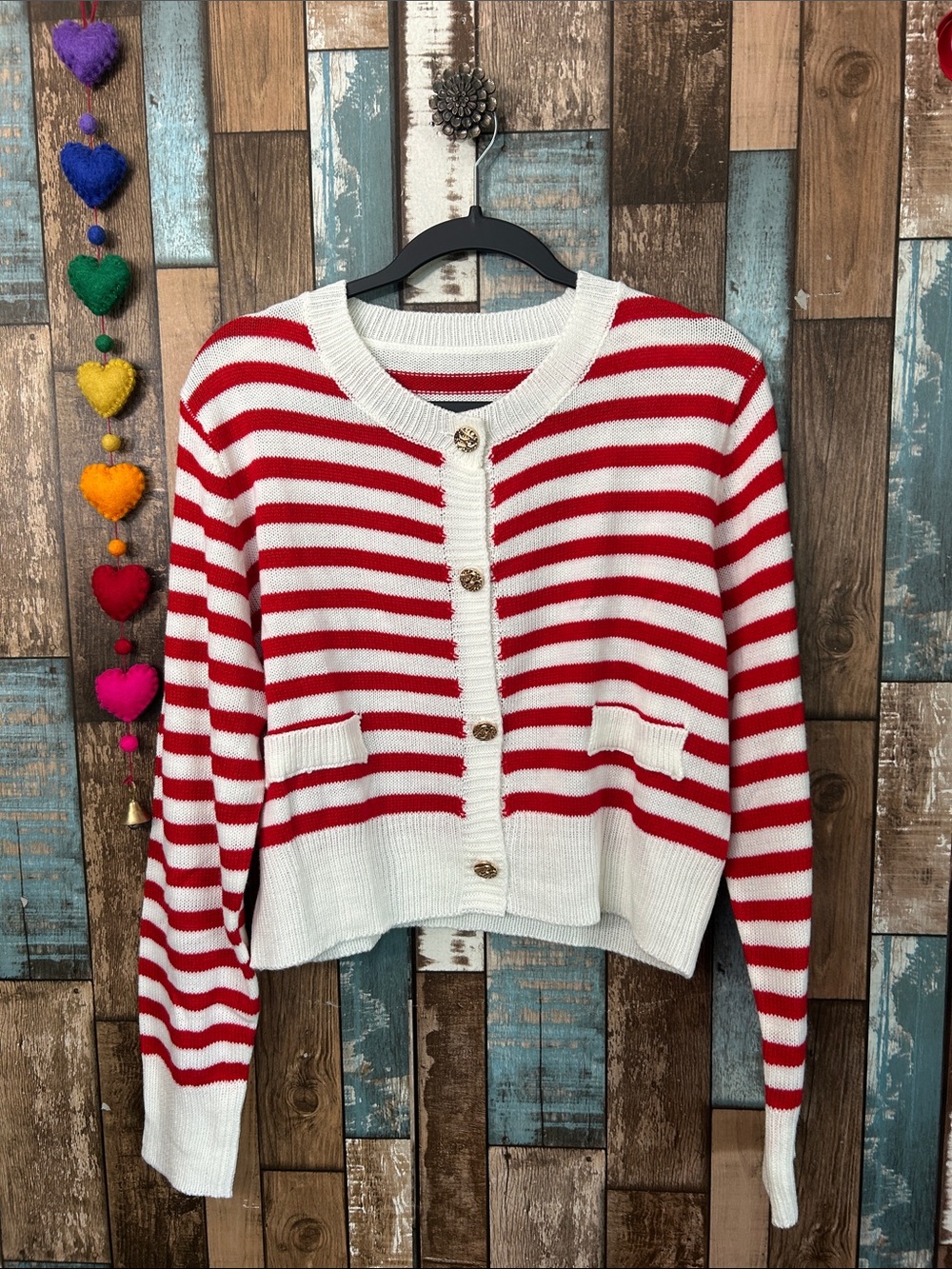 Women’s ref  striped button down cardigan sweater